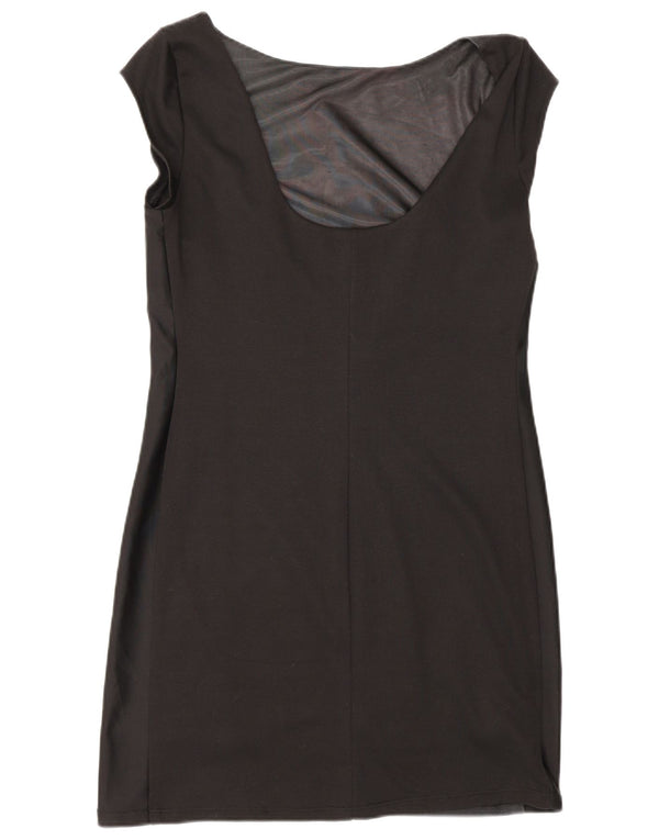 Desigual Damen Etuikleid UK 12 Mittelschwarz geblümt