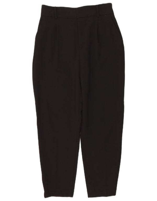 Zara Damen Tapered Chino-Hose, Größe L, W30, L27, Schwarz, Polyester