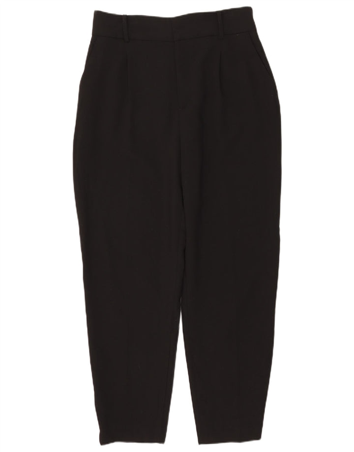 Zara Damen Tapered Chino-Hose, Größe L, W30, L27, Schwarz, Polyester