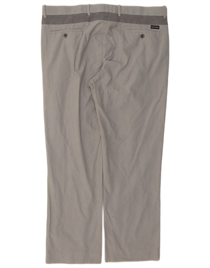 DOCKERS Mens Straight Chino Trousers W38 L28 Grey Cotton