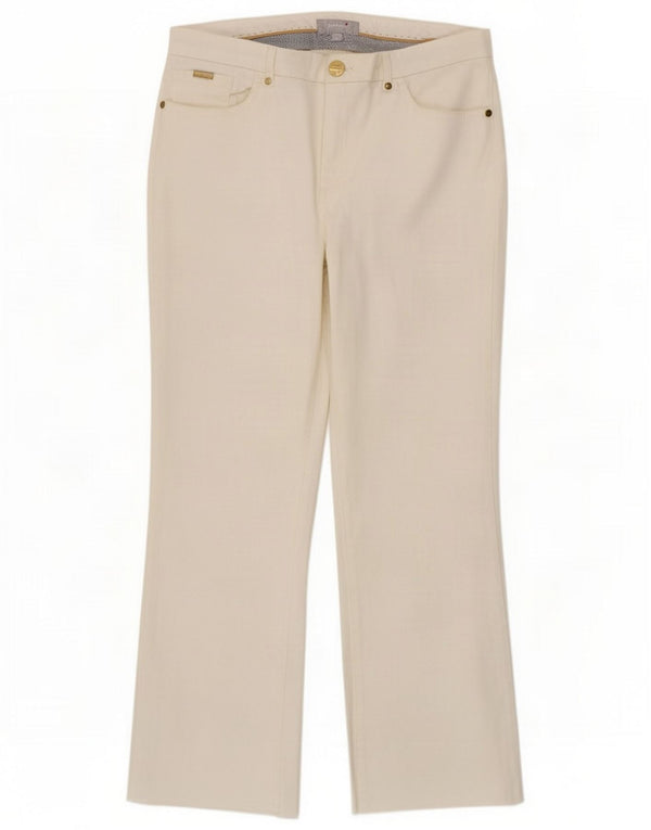 Per Una Womens Straight Casual Hose UK 14 Large W32 L26 Weiße Baumwolle