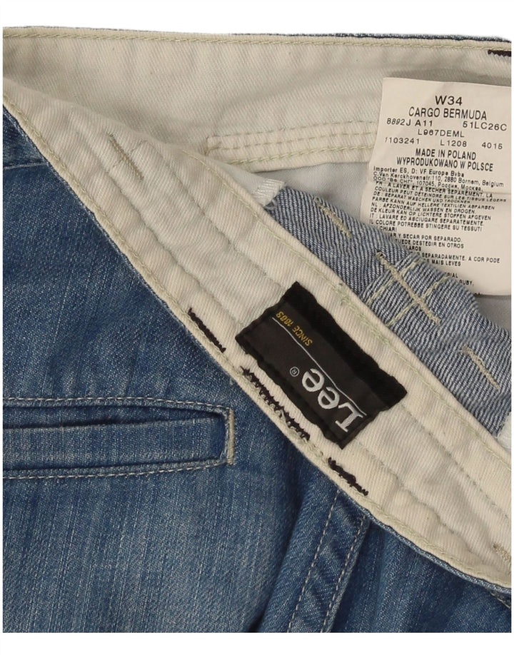 Lee Herren Bermuda Cargo Shorts W34 Große blaue Baumwolle