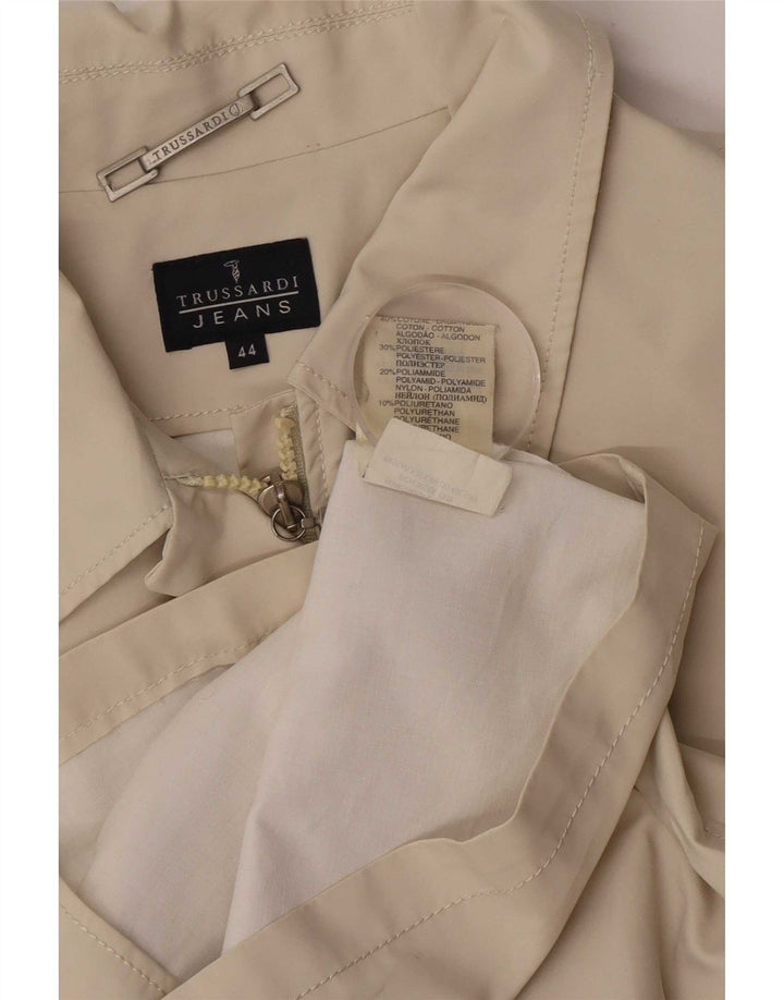 Trussardi Jeans Damen Bomberjacke IT 44 Mittelbeige Baumwolle