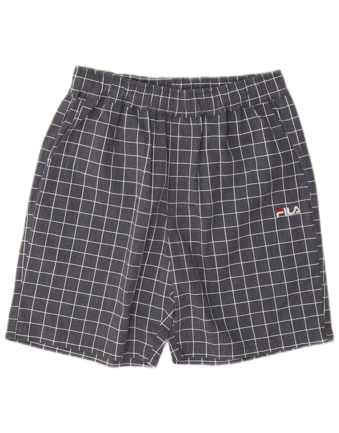 Fila Herren Sportshorts XS grau kariertes Polyester