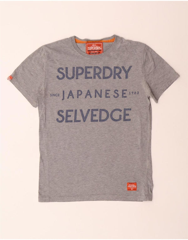 Superdry Herren Grafik-T-Shirt-Oberteil Mittelgraues Polyester