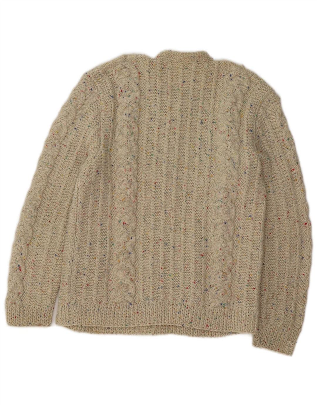 Vintage Damen Cardigan Pullover UK 14 Mittelbeige meliert