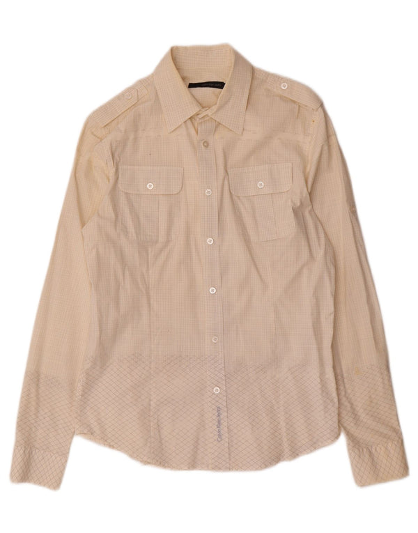 Calvin Klein Jeans Herrenhemd Medium Off White Check Cotton