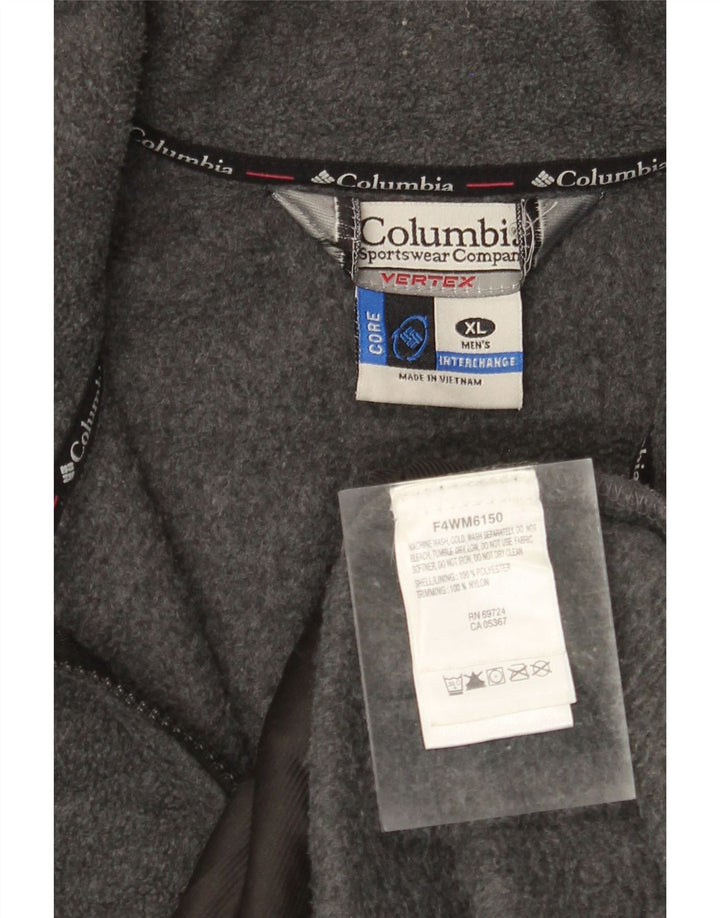 COLUMBIA Herren Fleecejacke UK 42 XL Graues Colourblock-Polyester