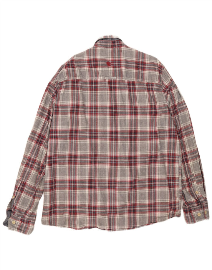 Fat Face Herren-Flanellhemd XL, grau kariert, Baumwolle