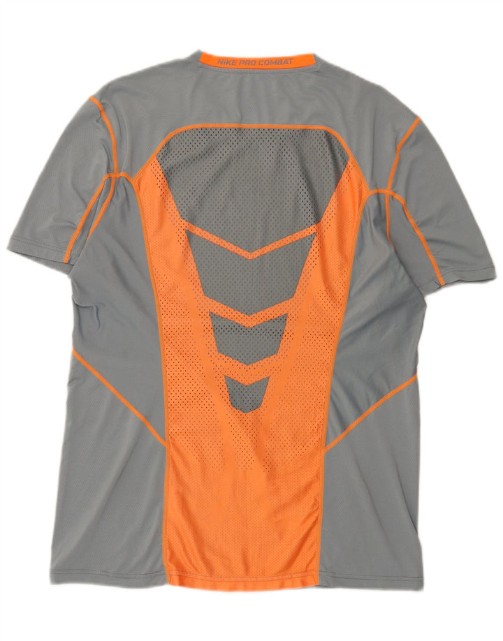 Nike Herren Dri Fit T-Shirt-Oberteil, großes graues Farbblock-Polyester