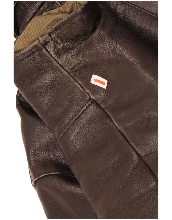 Vintage Herren Leder Bikerjacke UK 38 Medium Schwarz