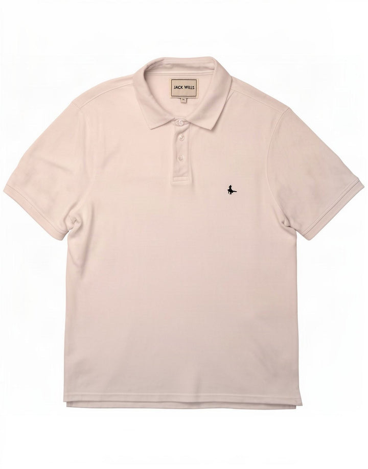 Jack Wills Herren-Poloshirt 2XL aus weißer Baumwolle