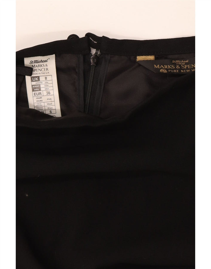 Marks & Spencer Damen St. Michael Bleistiftrock UK 8 Small W26 Schwarz