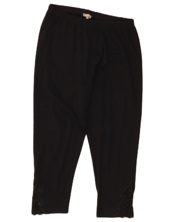 M&Co Damen Capri-Leggings UK 16 Large Schwarz Baumwolle
