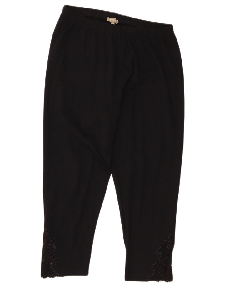 M&Co Damen Capri-Leggings UK 16 Large Schwarz Baumwolle