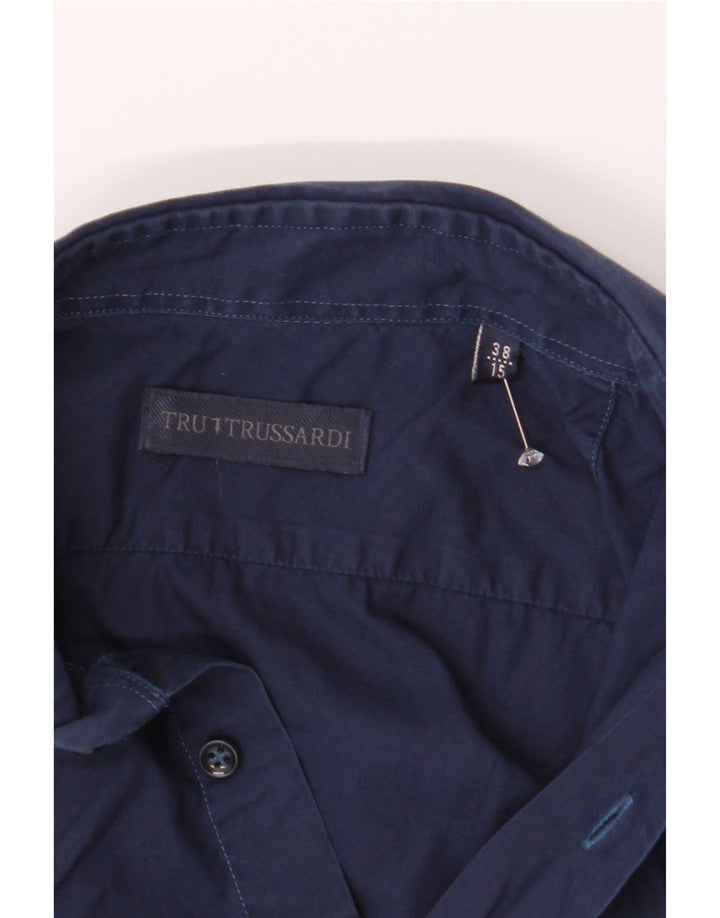 Trussardi Herrenhemd Größe 38 15 Medium Marineblau