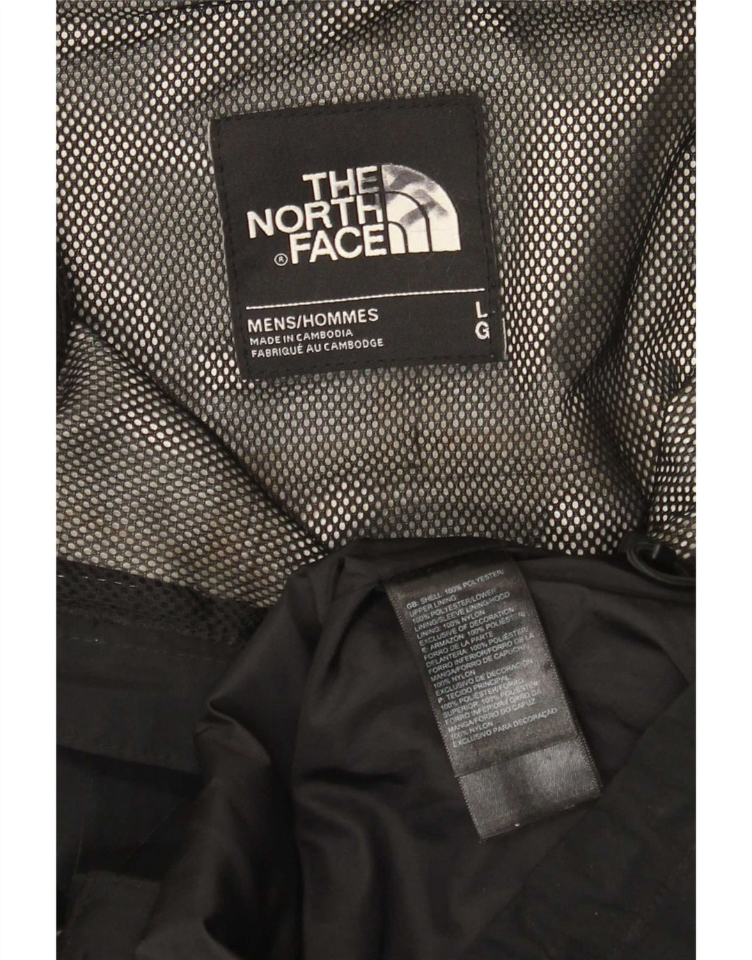 The North Face Herren-Windbreakerjacke mit Kapuze, UK 40, Größe L, Schwarz, Polyester
