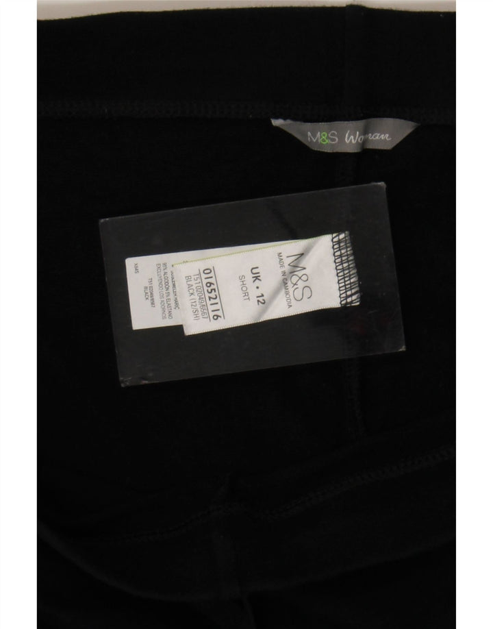 Marks & Spencer Capri-Trainingshose für Damen, UK 12, mittelschwarz, Baumwolle