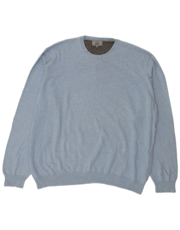 Marks & Spencer Herren-Pullover mit Rundhalsausschnitt, reguläre Passform, 3XL, Blau, Baumwolle