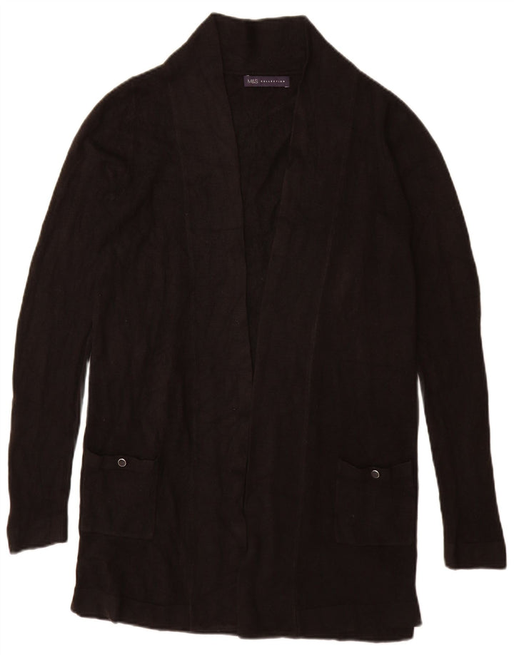 Marks & Spencer Damen Longline Open Cardigan Pullover UK 8 Small Schwarz
