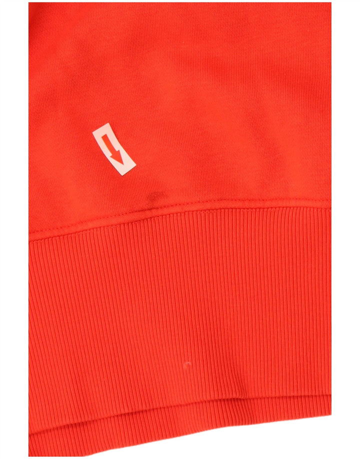 Adidas Damen Übergroßer Grafik-Sweatshirt-Pullover UK 8 Small Orange Baumwolle