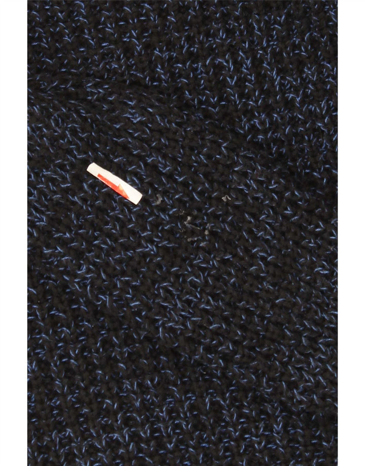 Cos Herren-Pullover mit Rundhalsausschnitt, Größe S, marineblau gesprenkelte Baumwolle