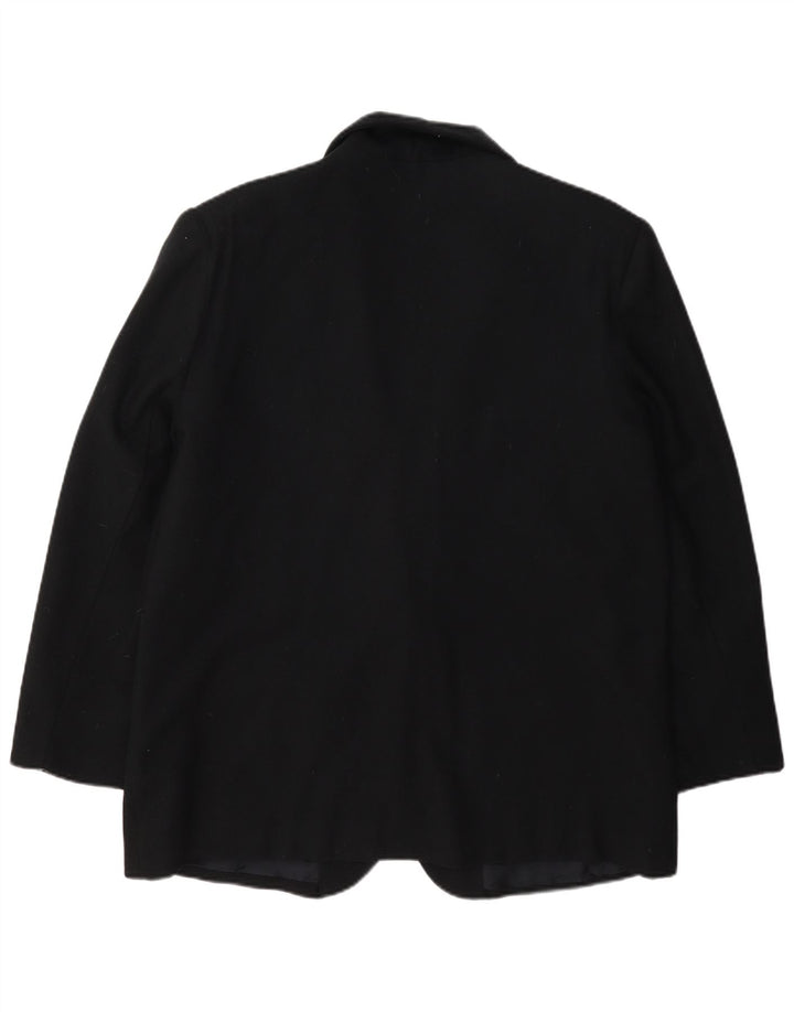 Sag Harbor Damen 1-Knopf-Blazer-Jacke, UK 14, große schwarze Wolle