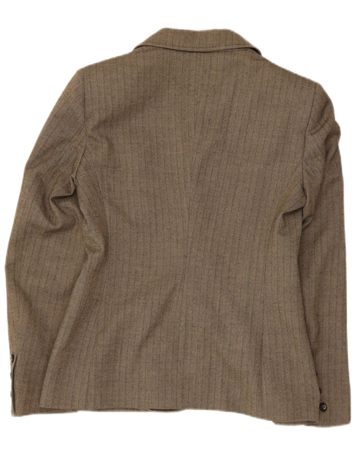 Mila Schon Damen 2-Knopf-Blazerjacke IT 42 Medium Khaki Herringbone