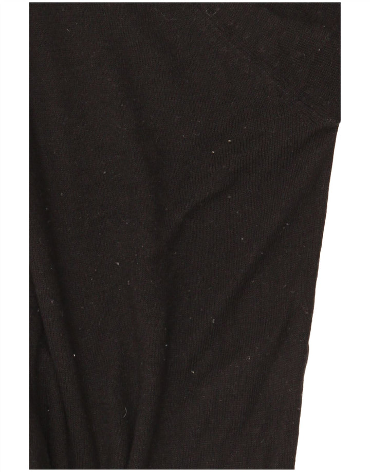 Zara Damen Crop Crew Neck Pullover Pullover UK 14 Mittelschwarze Viskose