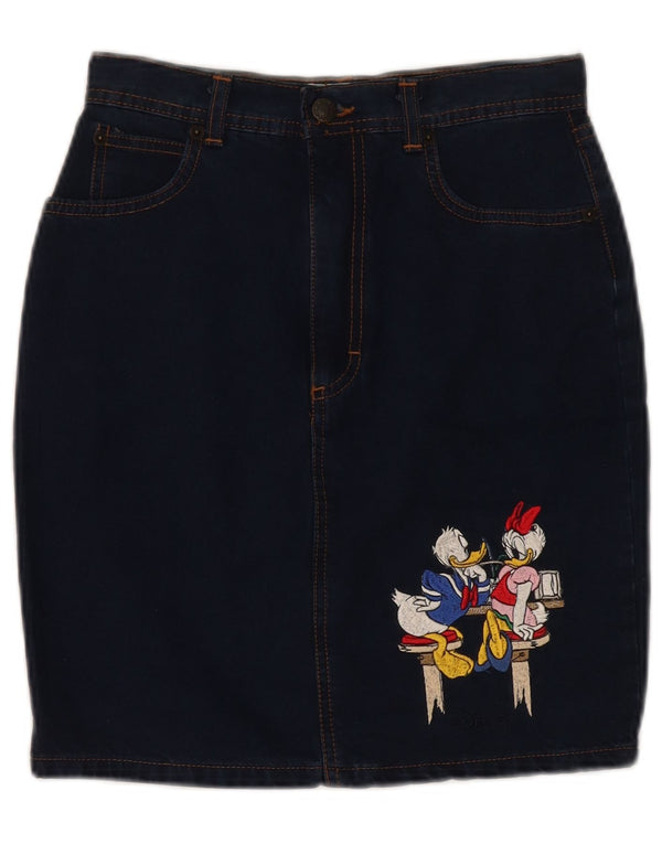 Emmanuel Shvili Damen Donald Duck Jeansrock IT 40 Small W26 Marineblau