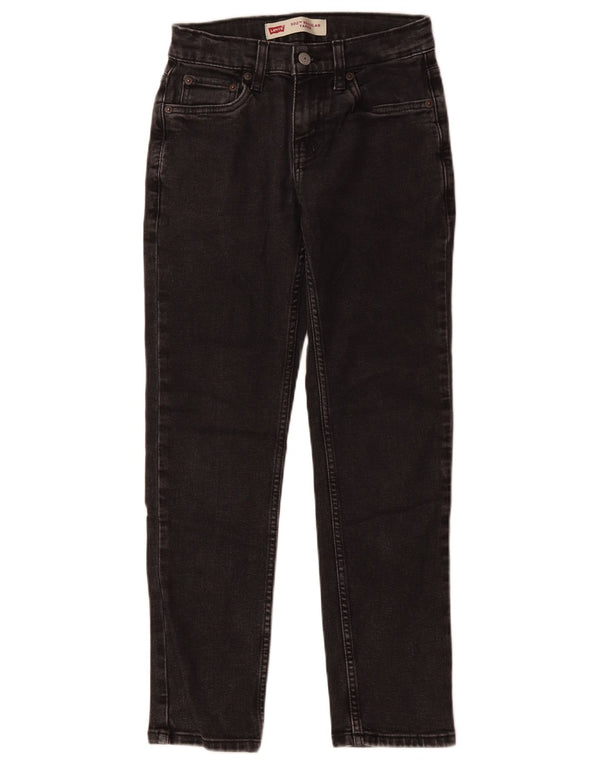 LEVI'S Mädchen 502 Regular Tapered Jeans 9–10 Jahre W26 L26 Schwarze Baumwolle
