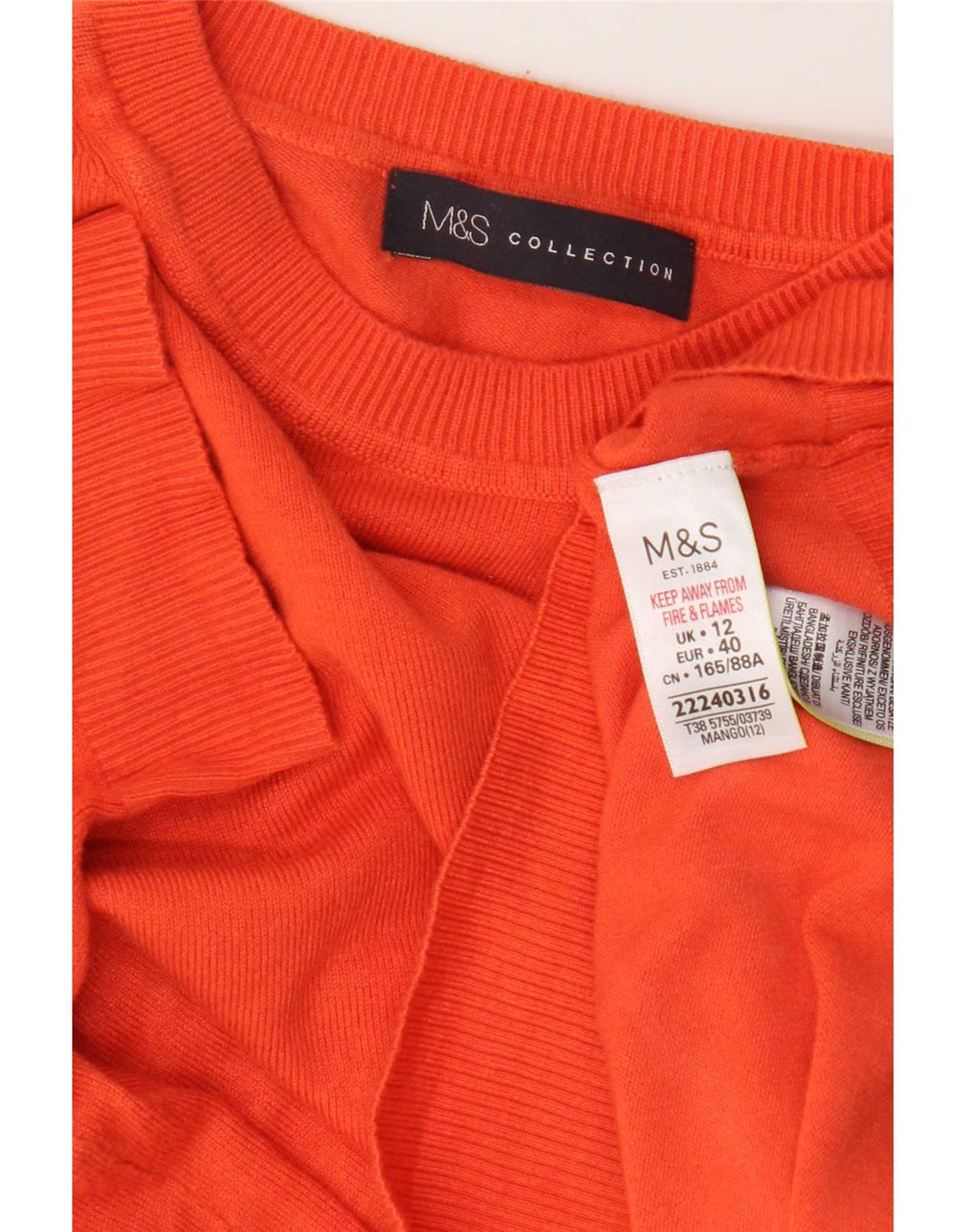 Marks & Spencer Damen-Pullover mit Rundhalsausschnitt, Gr. 12, mittelorange