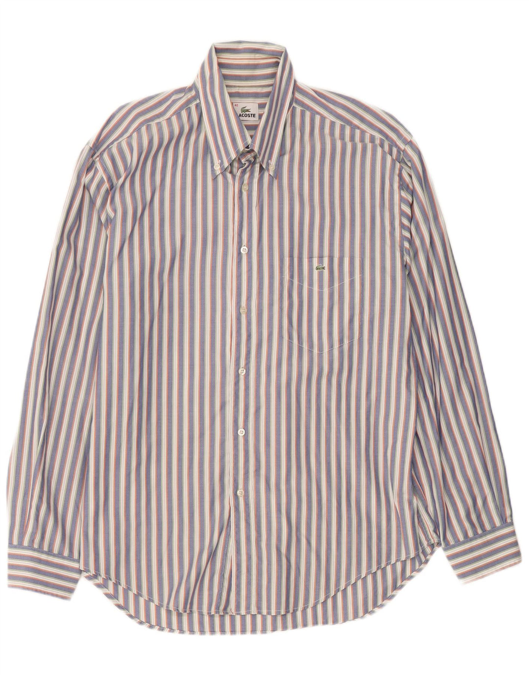 Lacoste Herrenhemd, Größe 42, groß, grau gestreift