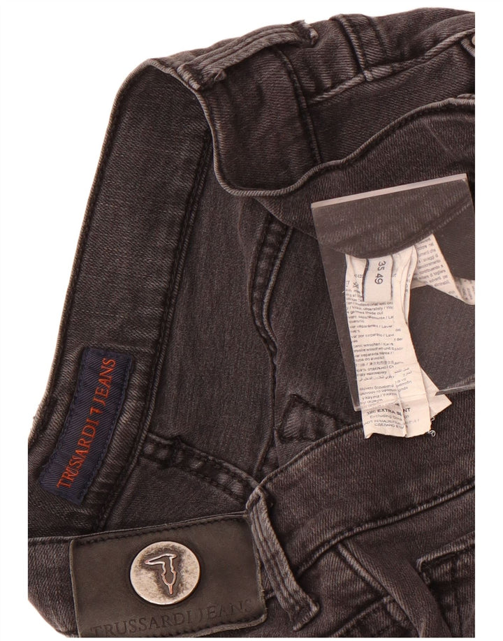 Trussardi Herren Straight Jeans W35 L30 Graue Baumwolle