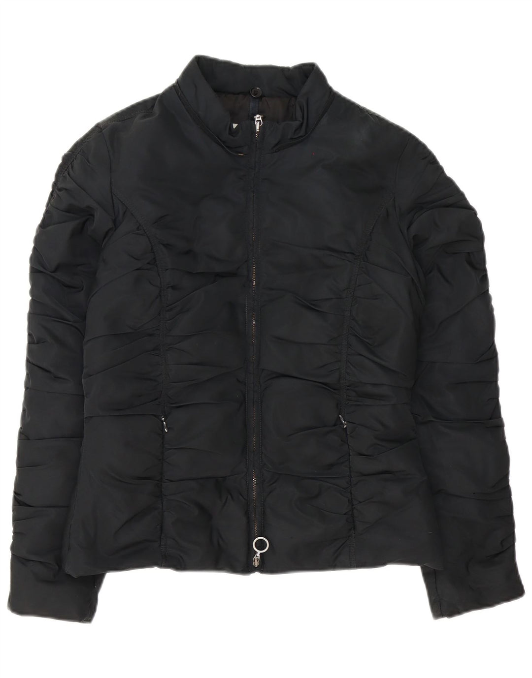 Moncler Damen gepolsterte Jacke Größe 2 Medium Schwarz Polyester