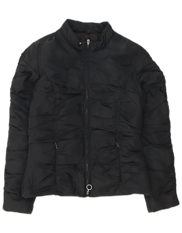 Moncler Damen gepolsterte Jacke Größe 2 Medium Schwarz Polyester