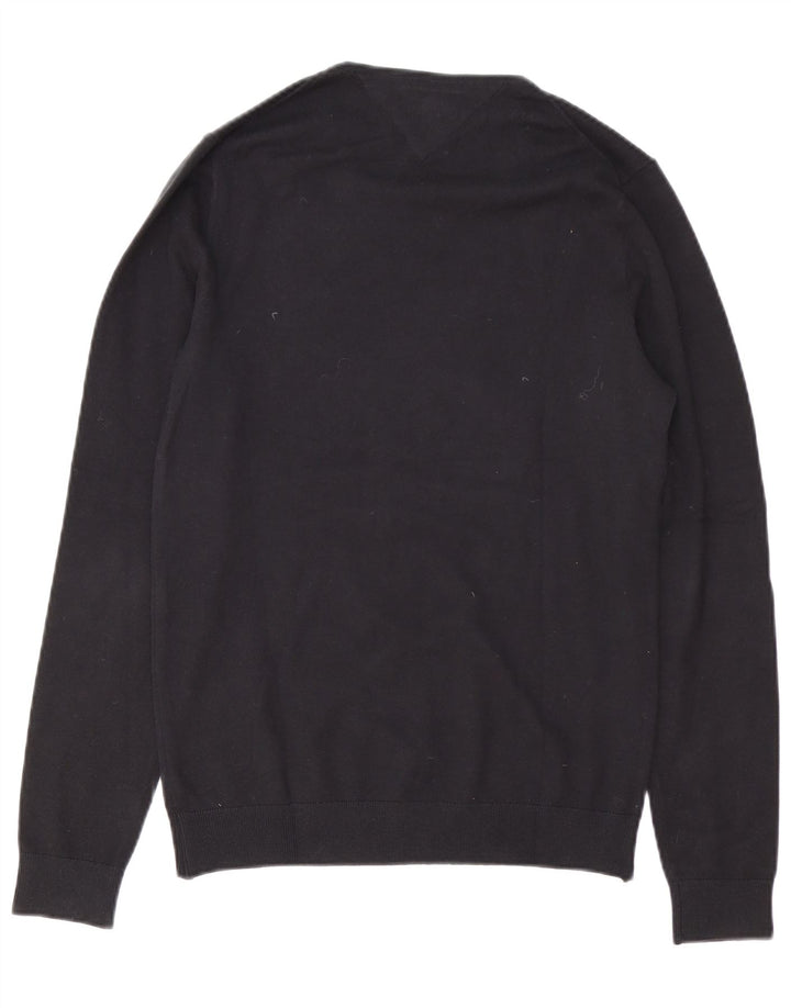 TOMMY HILFIGER Herren-Pullover mit Rundhalsausschnitt, mittlere schwarze Baumwolle