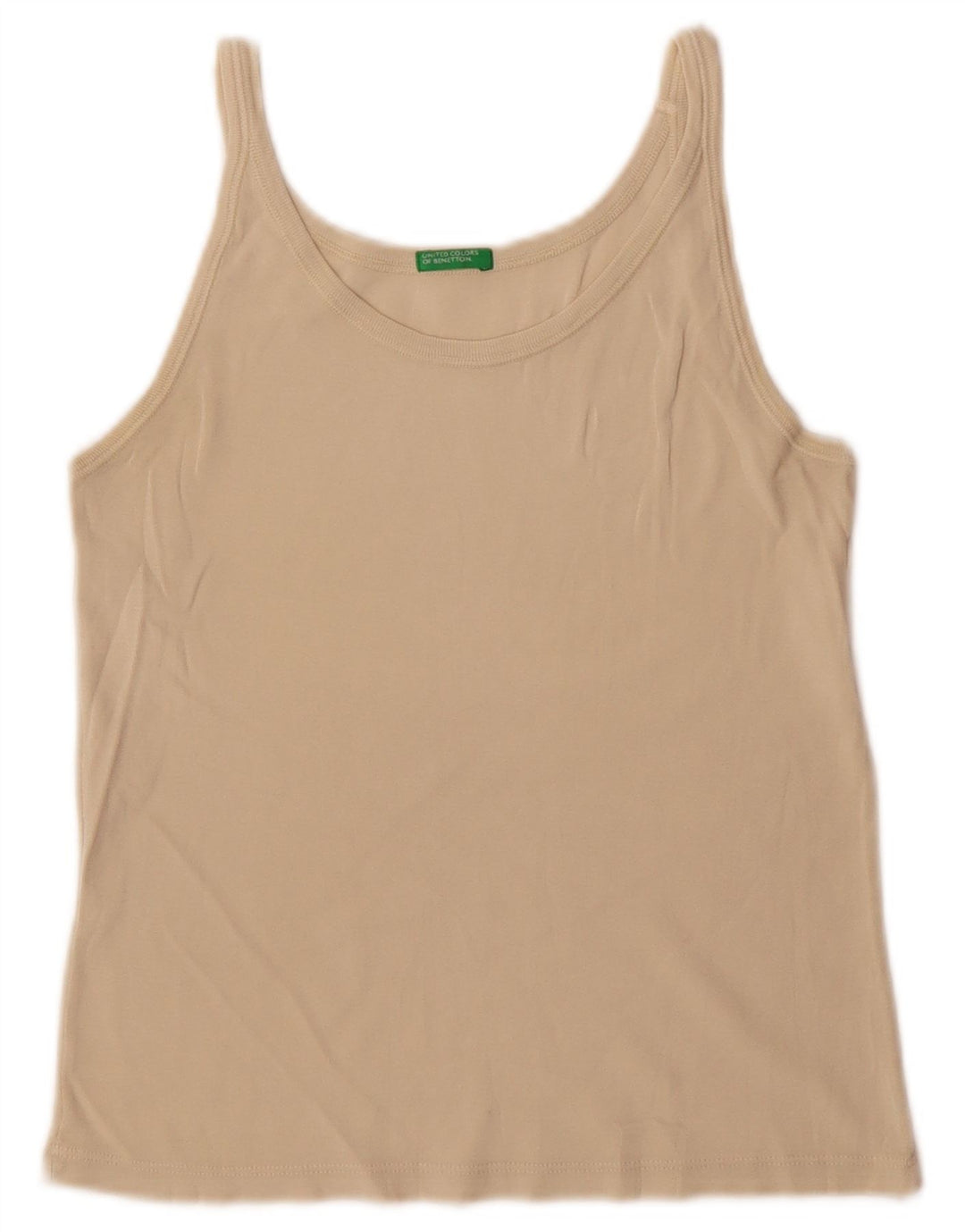 Benetton Damen Cami Top UK 10 Small Beige Baumwolle