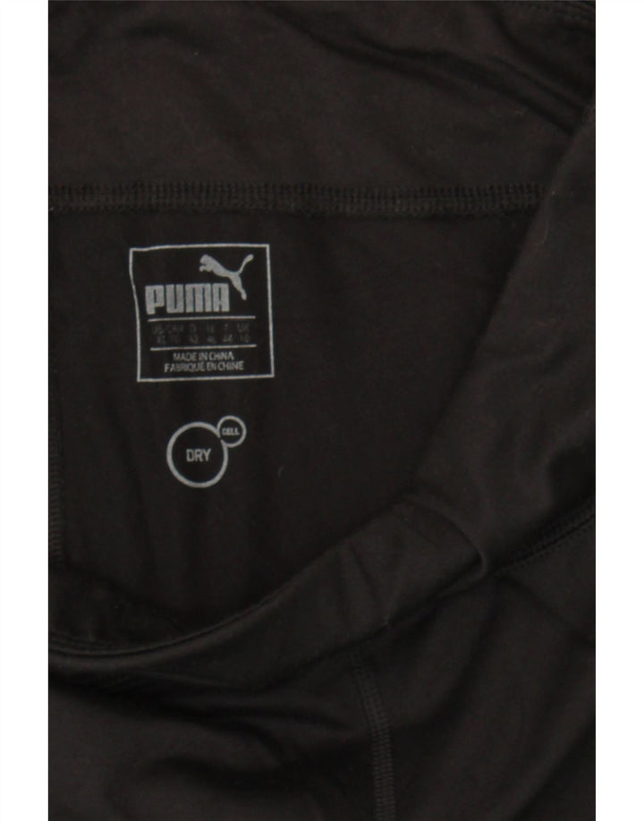 PUMA Womens Graphic Capri Leggings UK 16 Large  Black Colourblock Vintage Puma and Second-Hand Puma from Messina Hembry 