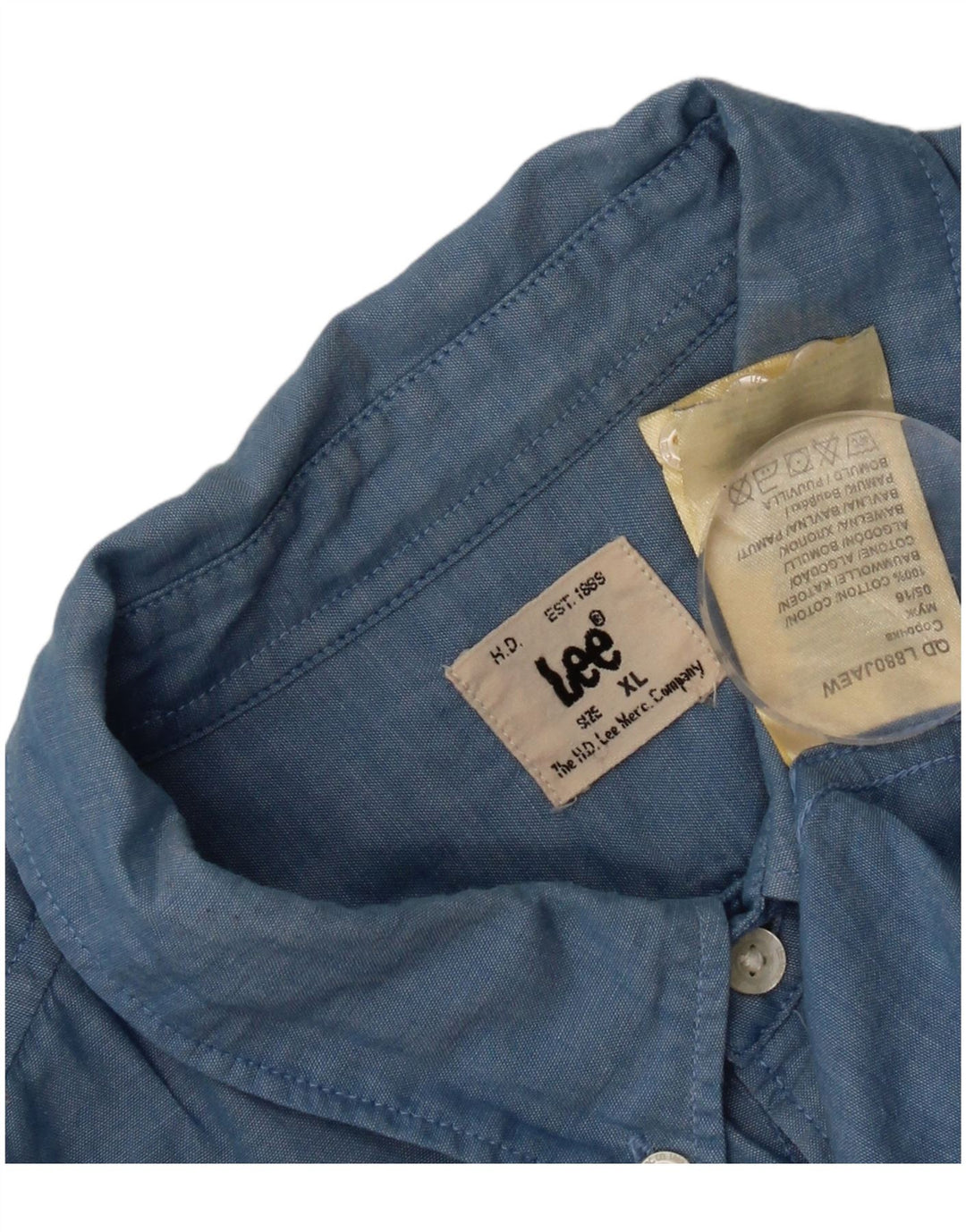 Lee Herrenhemd XL, blaue Baumwolle