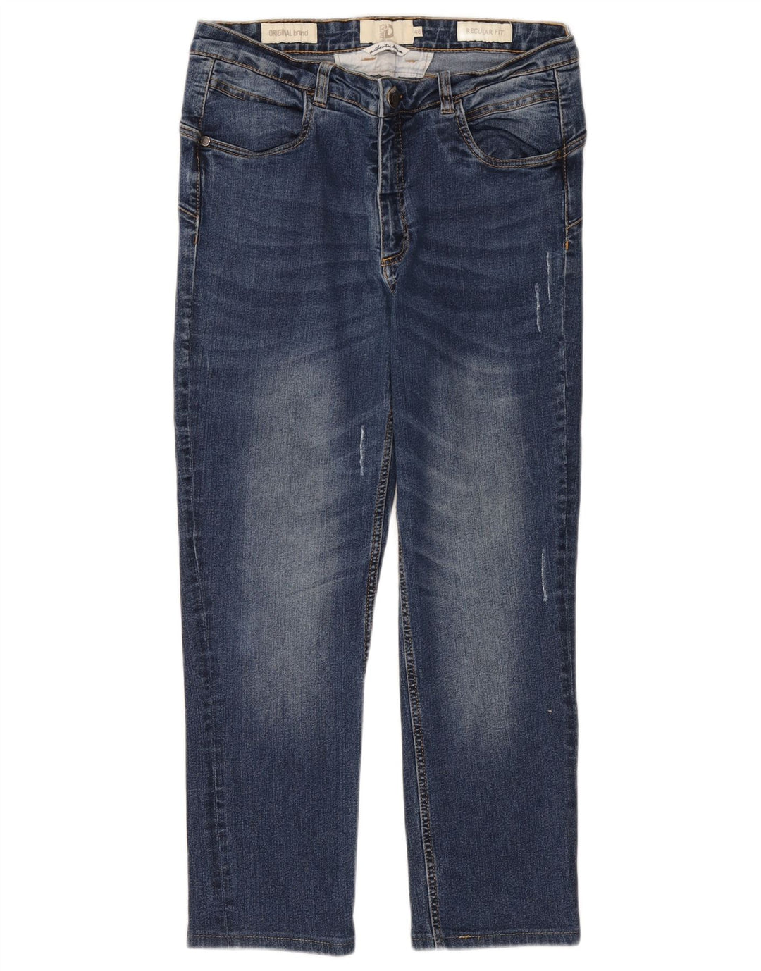 Dack's Damen-Cropped-Jeans EU 46 XL W34 L25 Blaue Baumwolle