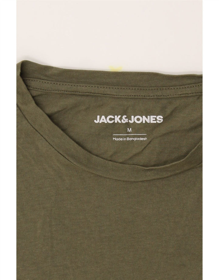 JACK & JONES Mens Graphic T-Shirt Top Medium Khaki Cotton Vintage Jack & Jones and Second-Hand Jack & Jones from Messina Hembry 