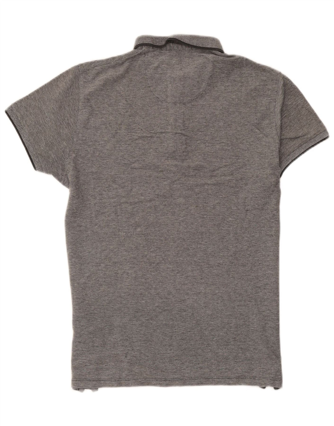 Wrangler Herren-Poloshirt aus mittelgrauer, gestreifter Baumwolle