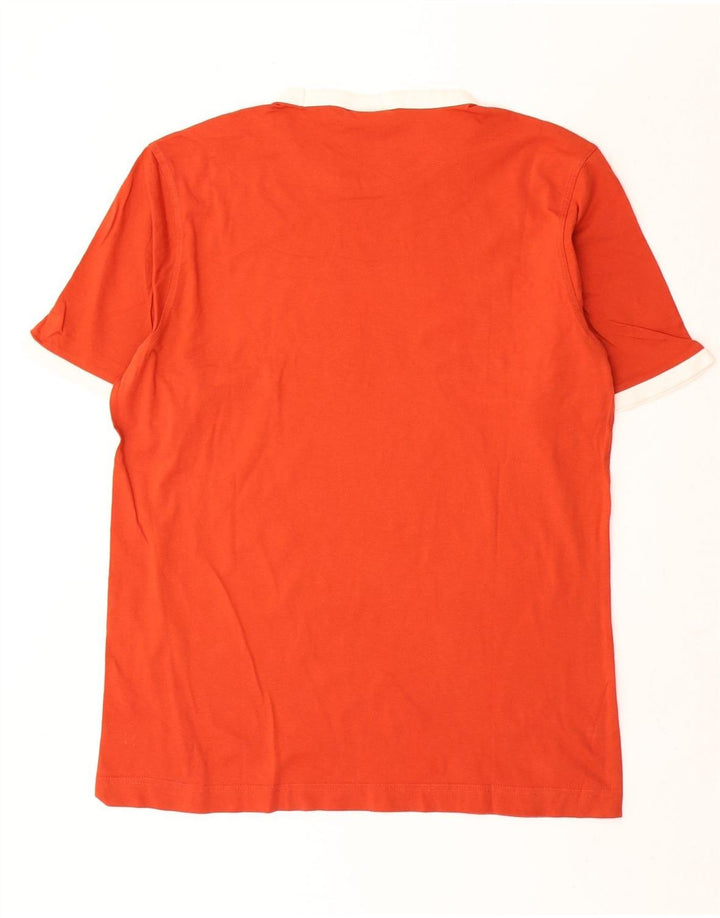 Puma Herren Grafik-T-Shirt Top Large Orange Baumwolle