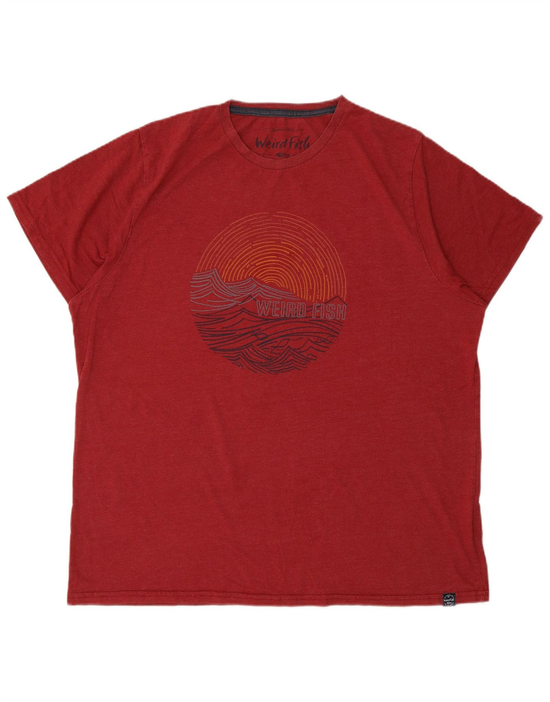 WEIRD FISH Herren-T-Shirt mit Grafik, 2XL, rote Baumwolle