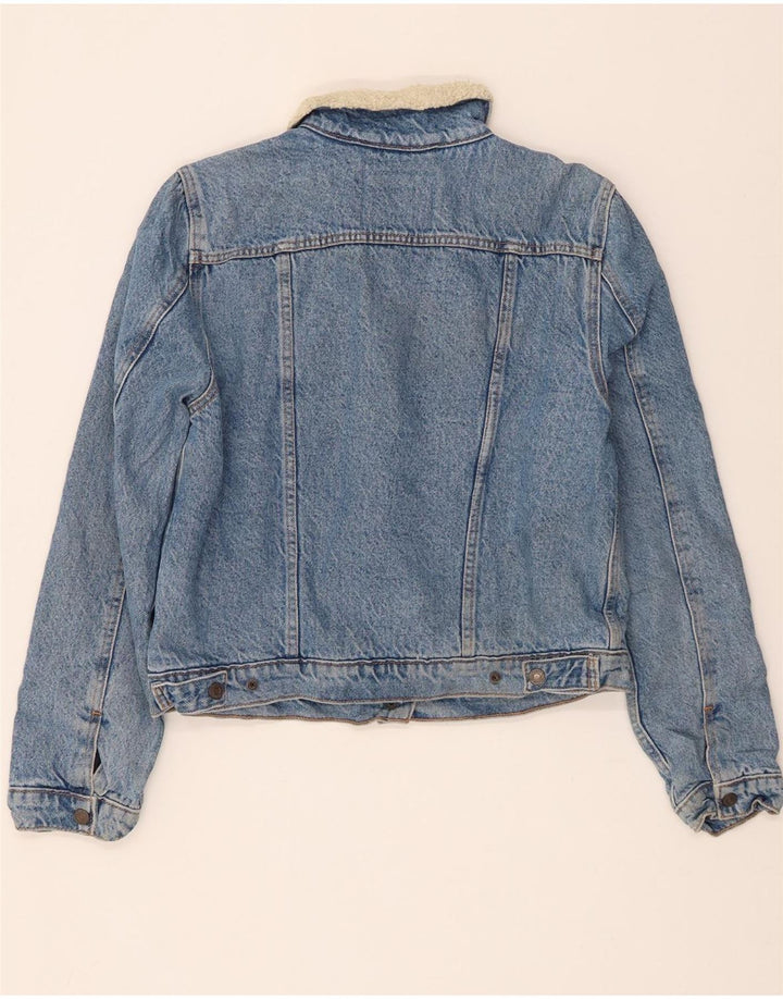Levi's Damen Jeans-Sherpa-Jacke, UK 14, Größe L, Blau, Baumwolle