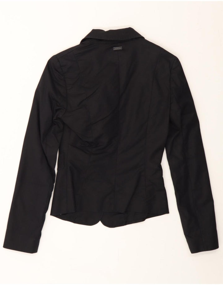 PENNY BLACK Damen 2-Knopf-Blazerjacke UK 6 XS Schwarze Baumwolle