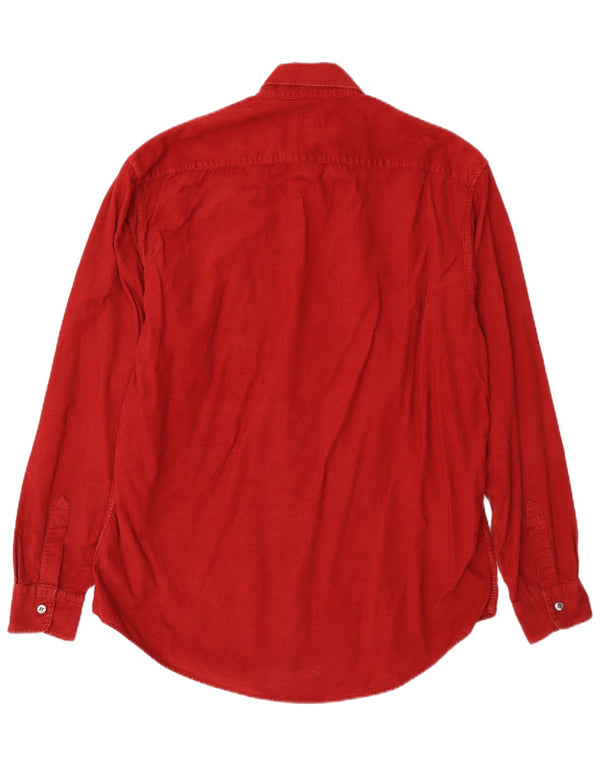 Trussardi Jeans Herren-Cordhemd XL aus roter Baumwolle