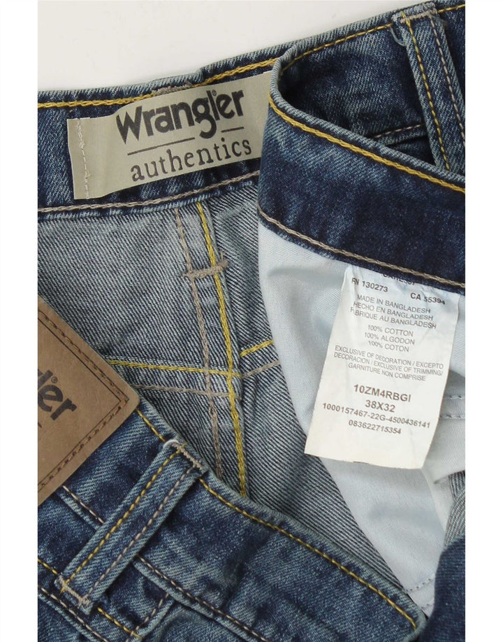 Wrangler Herren Straight Jeans W38 L32 Blaue Baumwolle