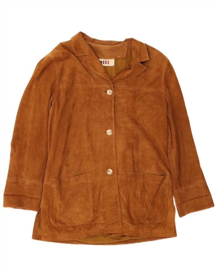 Dibi Damen Wildlederjacke IT 46 Großes braunes Leder